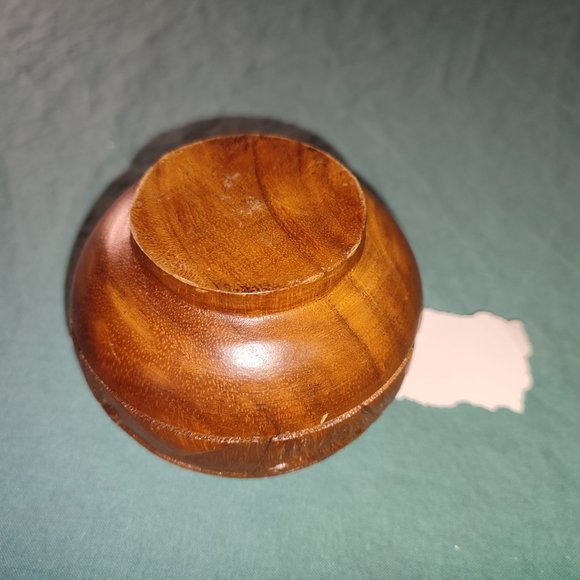 Vintage Wooden Sculpted Vase Small  Mountains House rural hay stack asian Art - Picture 4 of 4